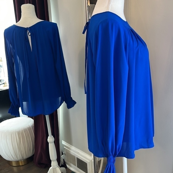 Banana Republic Blue Puff Sleeve Tunic Size Small - Picture 8 of 11